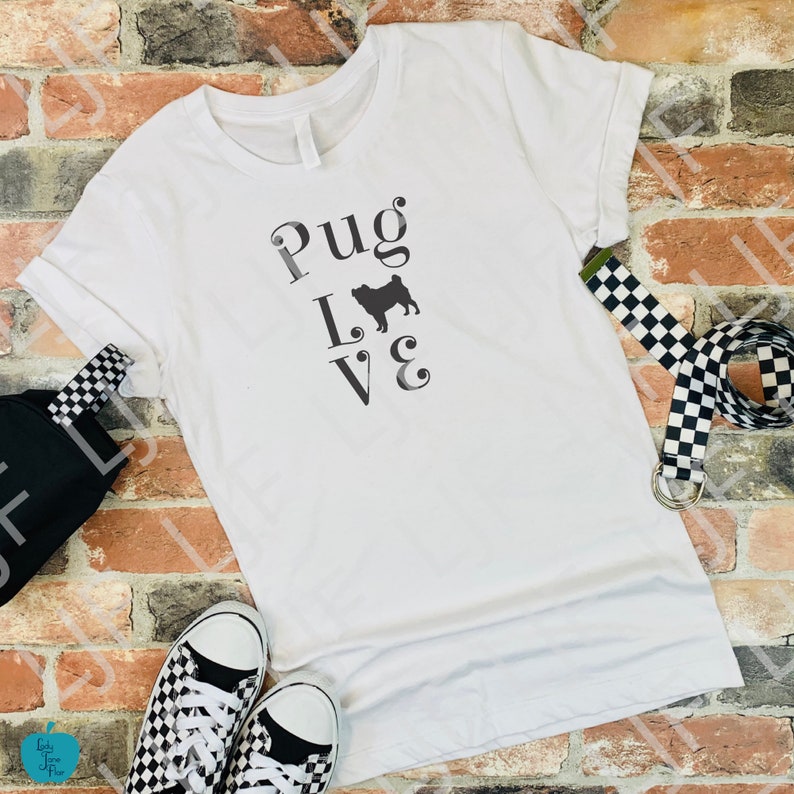 Pug LOVE Svg Cut File Digital Download Pug Cut File Pug Lover Svg Pug Dog LOVE with Pug Silhouette Svg Pug Silhouette Pug SVG