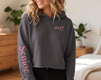 Class of 2027 Cropped Hoodie | Senior Sweatshirt | Grad Hooded Crop Top | Highschool or College Graduation Gift