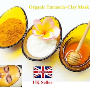 Organic Turmeric  Oats Facial Mask  Skin Brightening Healing  Protects against Sun Damage  Acne Scars