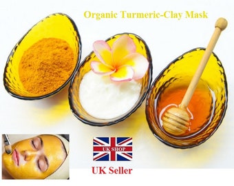 Organic Turmeric  Oats Facial Mask  Skin Brightening Healing  Protects against Sun Damage  Acne Scars