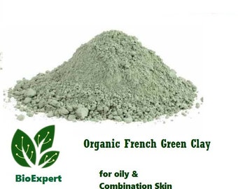 Natural 100% Organic Green Clay Powder Face Mask Acne Oily skin body detox