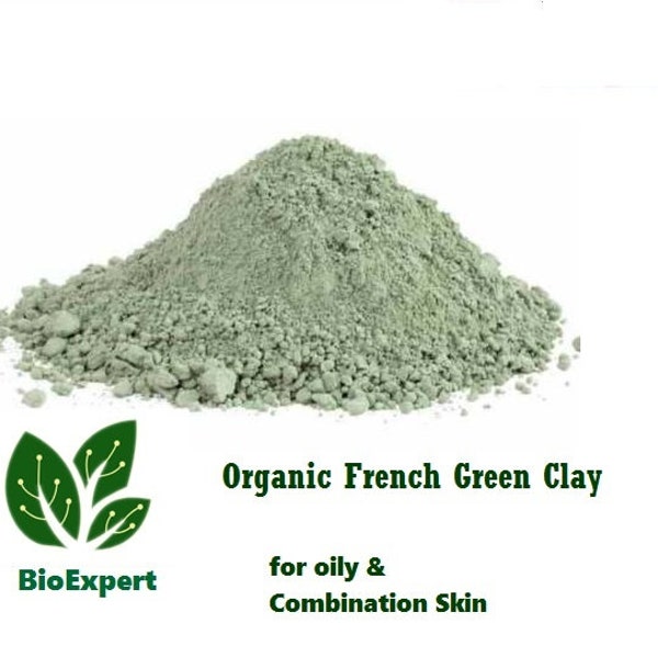 Natural 100% Organic Green Clay Powder Face Mask Acne Oily skin body detox