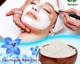 Organic White Clay Kaolin Face Mask Fine Powder Face Body Hair All skin type