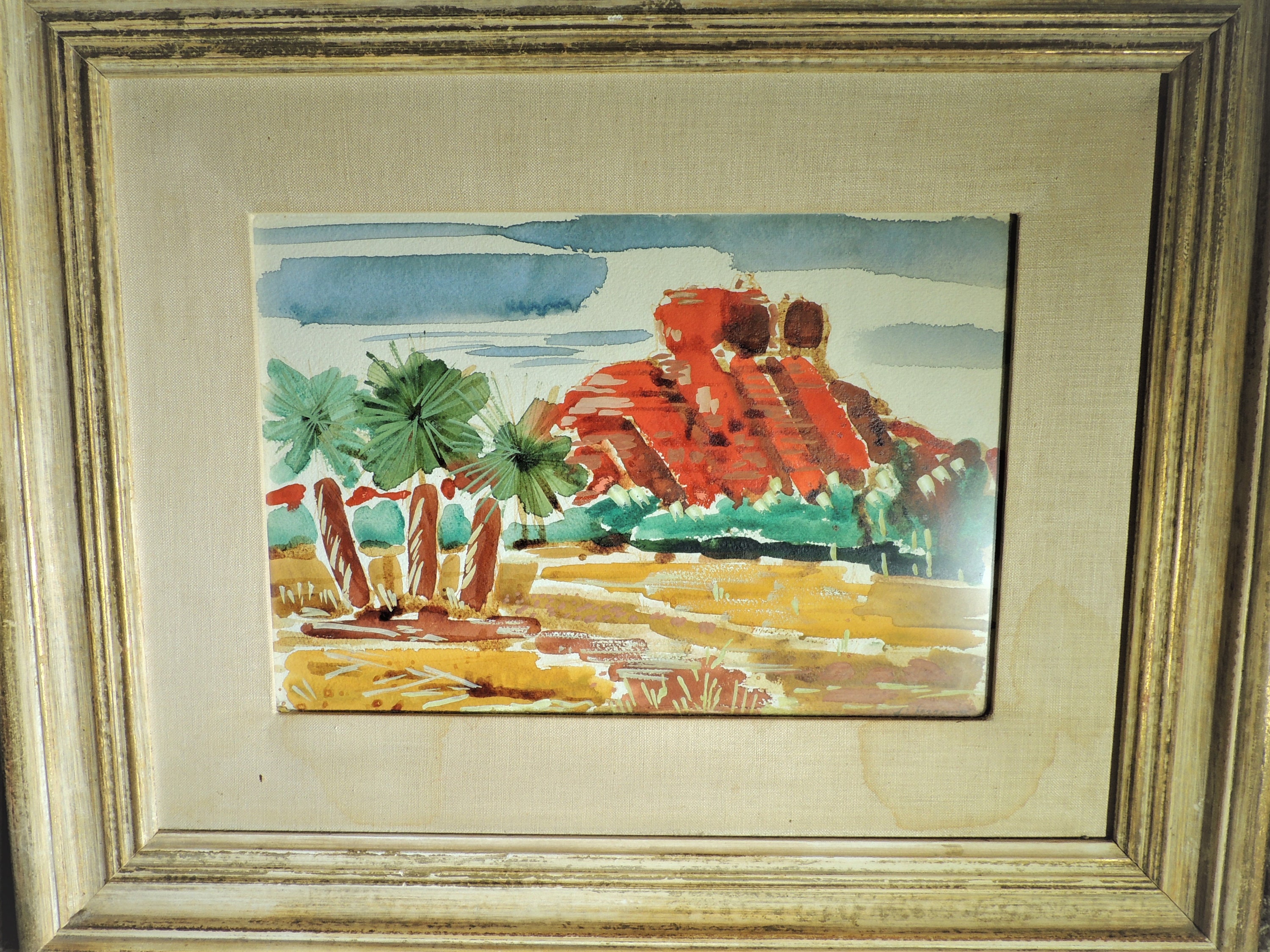 Original Dorothy Bergamo Watercolor Arizona Painting.  Signed And dated and Titled.  18" X 28" " (CONTACT SELLER Before Purchasing)