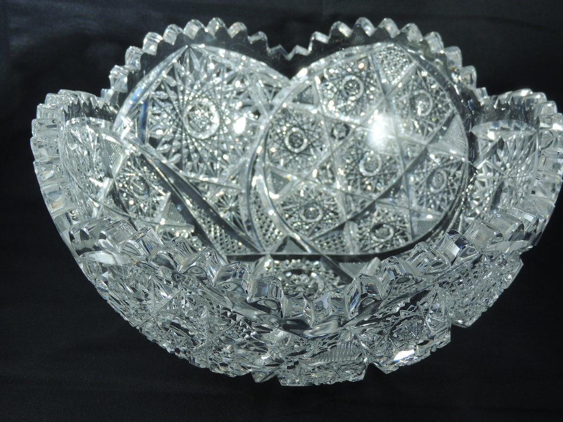 Antique 19th Century American Brilliant Cut Crystal Bowl Contact Seller