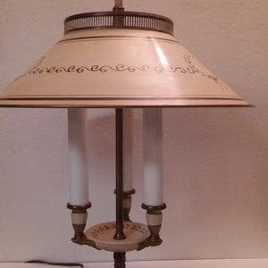 French Empire , 20th Century Bronze  Bouillotte porcelain enamel Table Lamp ( CONTACT SELLER Before PURCHASING )