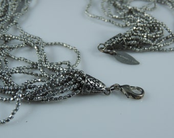Vintage Clear Water Creek Silver Tone Multi-Strand Necklace