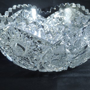 Antique 19th Century American Brilliant Cut Crystal Bowl  ( CONTACT SELLER Before PURCHASING)