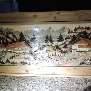 Black Forest Hand Carved Mountain View 3D Wall Art Contact Seller Before Purchase