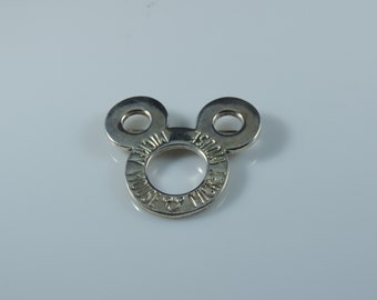 Vintage Silver Tone Disney Mickey Mouse Head Brooch Marked Disney