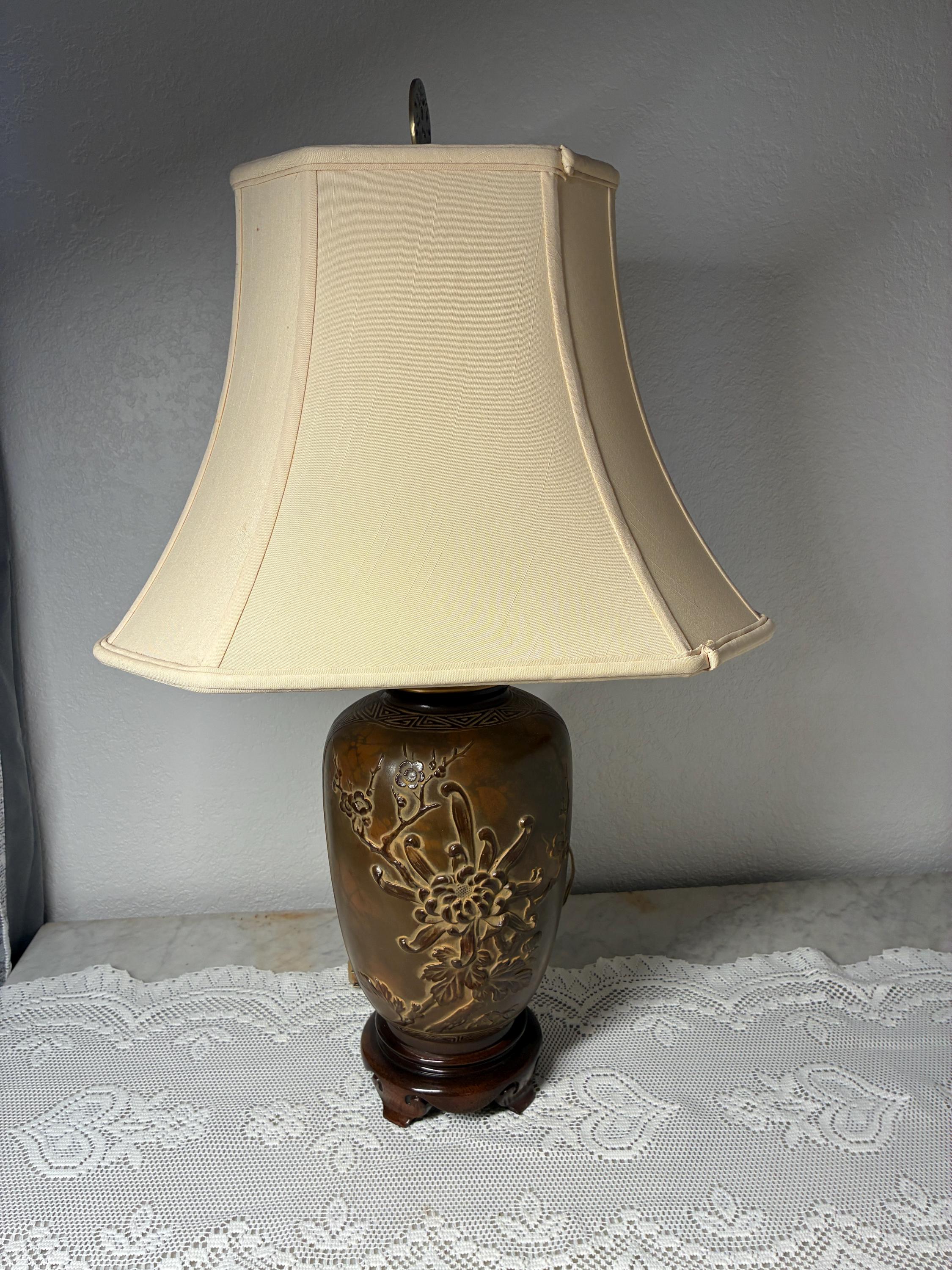Antique Japanese Bronze Lamp - Etsy
