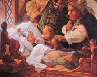 Goldilocks And The Three Bears By Scott Gustafson 1993 Framed Print Contact Seller before  Purchasing