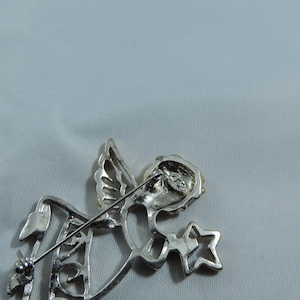 Vintage Silver Gold Tone Angel Brooch Marked SFJ   Appraised