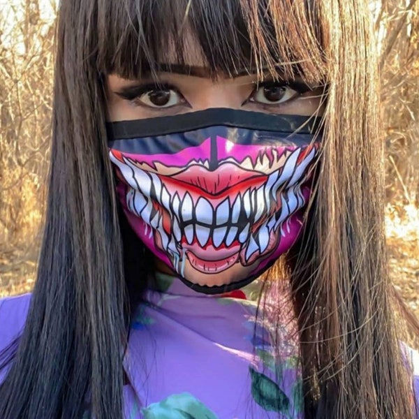 Mileena Face Dust Mask | FaceMask | mortal kombat | cosplay | adult | subzero | Reusable | Washable | for men women | hanzo scorpion kitana