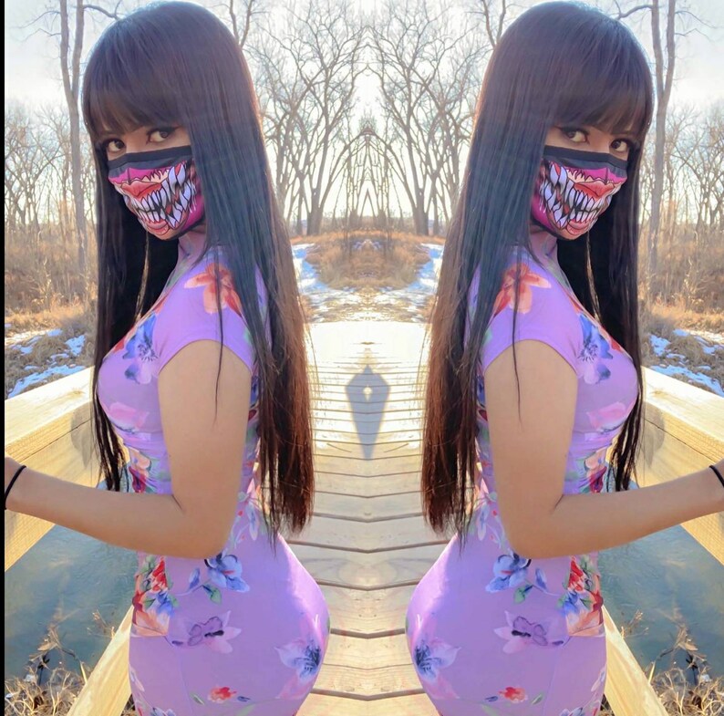 Mascarilla antipolvo de Mileena / Mascarilla facial / Mortal Kombat / Cosplay / Adulto / Subzero / Reutilizable / Lavable / Para hombres y mujeres / Hanzo Scorpion Kitana imagen 4