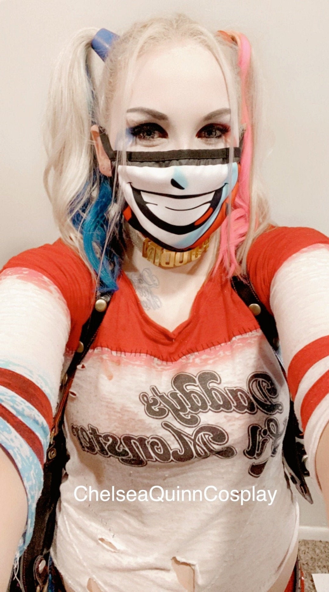 Harley Quinn Face Mask DC Joker 90s Animated Reusable Washable Teeth