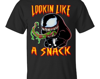 Venom Snack Shirt | Eddie Brock | T-Shirt | Venom | spiderman | 90s | Symbiote | Lookin like a snack | carnage | Superhero | Tom Hardy |