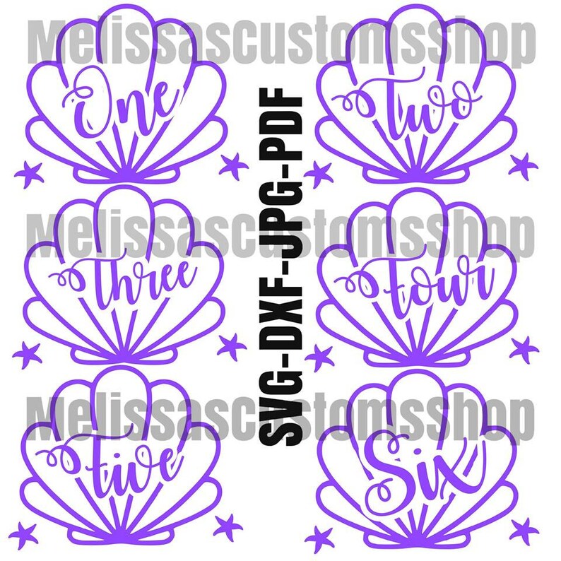 Download Mermaid Shells Birthday 1st 2nd 3rd 4th 5th SVG/DXF files ...