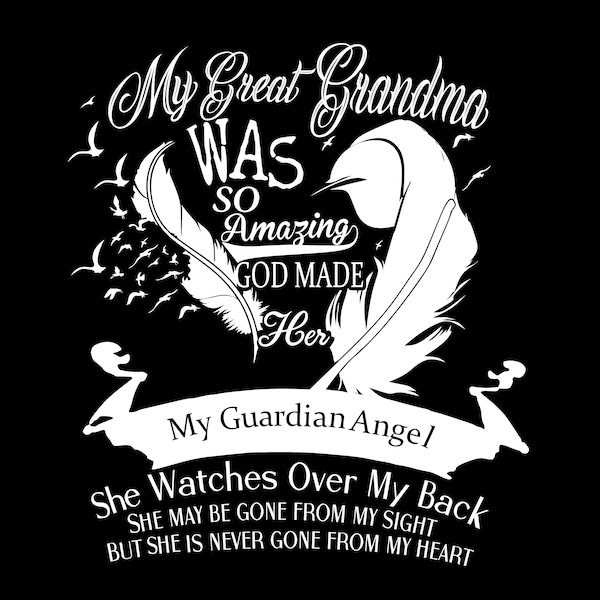 My Great Grandma Guardian Angel Memorial SVG Studio PNG and Thumbnail Files