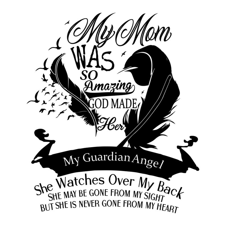 My Mom Guardian Angel Memorial SVG Studio PNG and ...