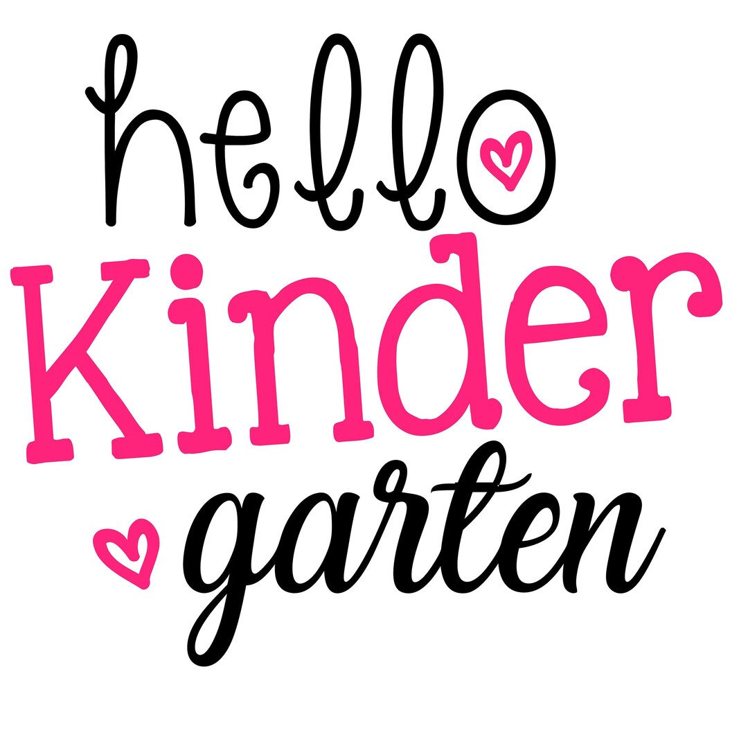 Hello Kindergarten SVG PNG Files Teacher Student Back to - Etsy