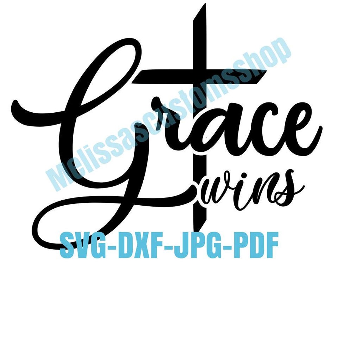 Grace Wins Religious Design Digital Download File SVG DXF Files - Etsy
