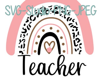 SVG Boho Rainbow Teacher Back to School