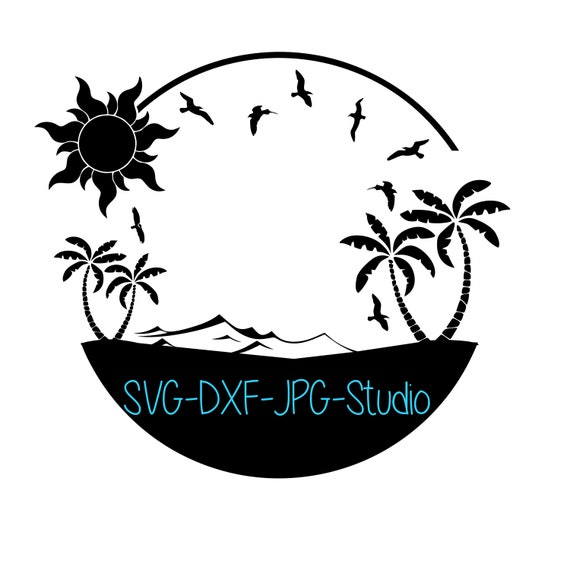 Download Beach Style Monogram Name Blank Shirt Svg Dxf File Myrtle Etsy