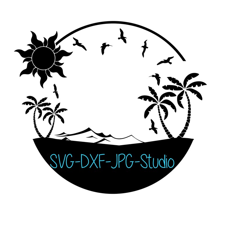 Download Beach Style Monogram Name Blank Shirt SVG DXF file Myrtle ...