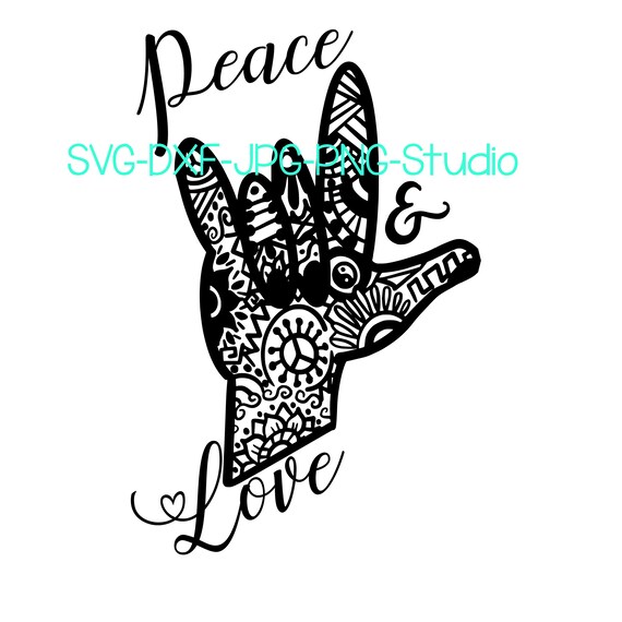 Download Sign Language Love And Peace Mandala Hand I Love You Svg Dxf Etsy