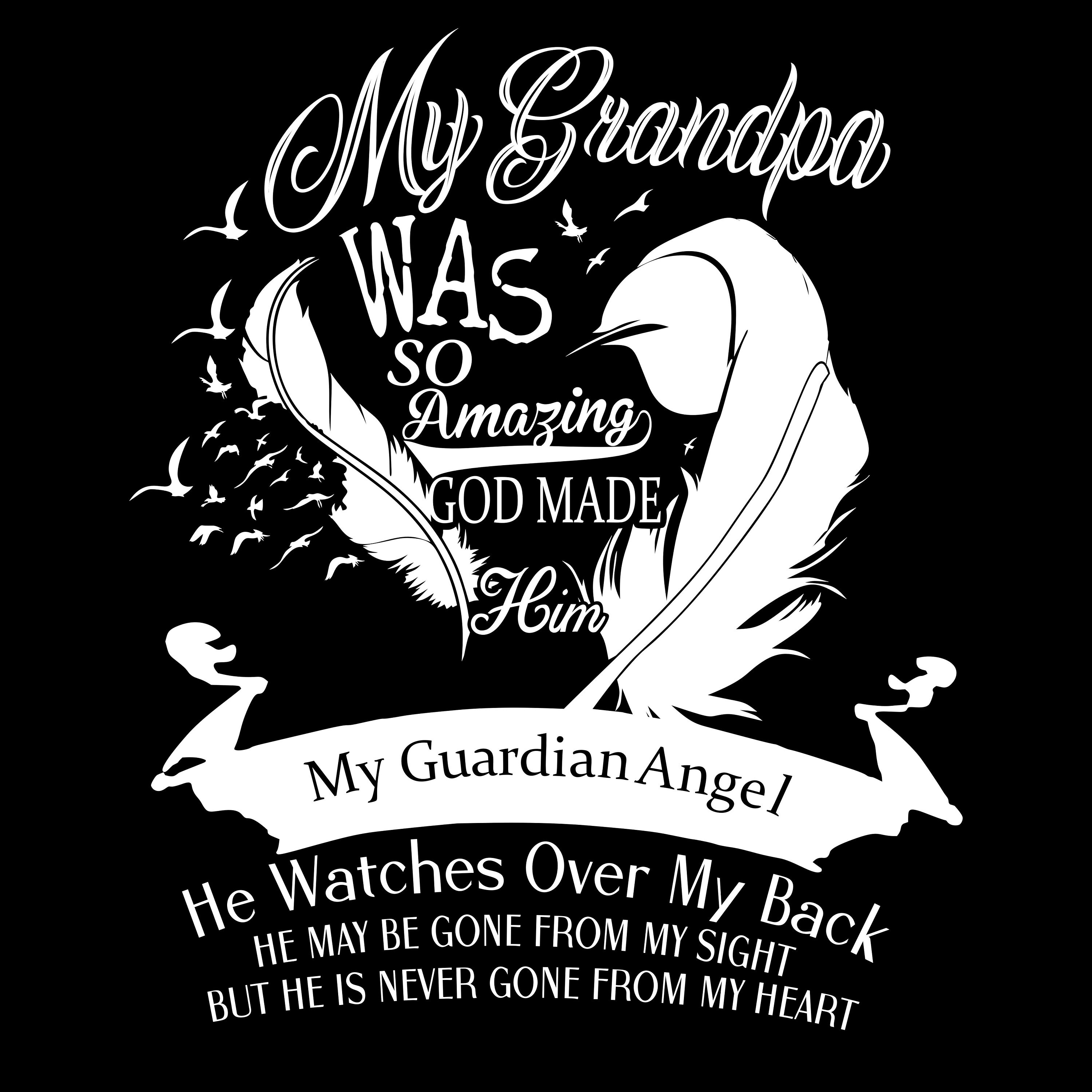 My Grandpa Guardian Angel Memorial SVG Studio PNG  Etsy