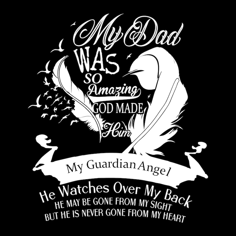 Download My Dad Guardian Angel Memorial SVG/DXF file | Etsy