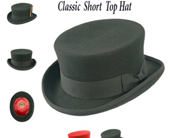 Junior Top Hat DeadMan Top Hat Classic 100/% Wool Hand Made Steampunk Goggles