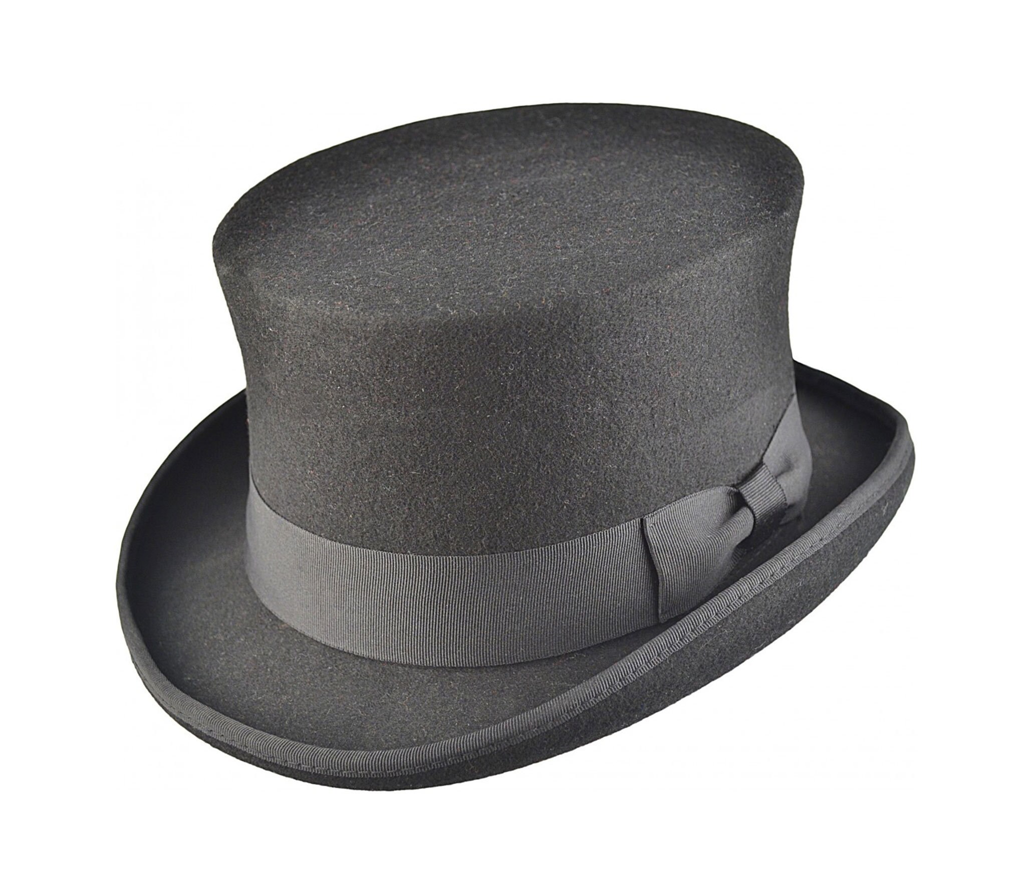 New Gents Wedding Ascot Event 100% Wool Grey Felt Top Hat Satin Lined Handmade 