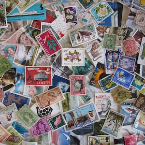 Francobolli d'epoca casuali - 50 100 200 300 / Francobolli del mondo / Effimere postali - Diari, collage, posta ordinaria, corrispondenza, album di ritagli