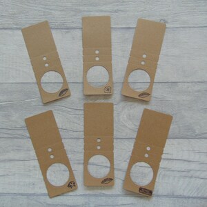 Amostra de cartão Kraft recortado - conjunto de 6 | Amostras de cartão/etiqueta recortadas com detalhes estampados para diários de sucata, scrapbooking, artesanato etc.