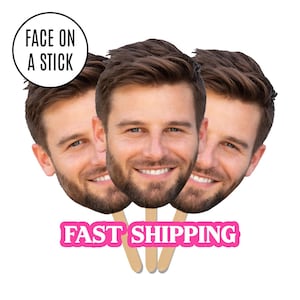 Face on A Stick Big Head Cutouts Big Head Graduation Birthday Sports Game Decorations Gag Gift Funny Decor Fat Head Marathon Sunkissed