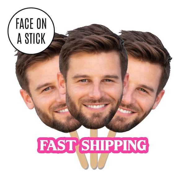 Face on A Stick Big Head Cutouts Big Head Graduation Birthday Sports Game Decorations Gag Gift Funny Decor Fat Head Marathon Sunkissed