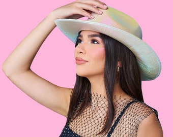 Metallic Cowboy Hut Junggesellinnenabschied Festival Cowgirl Bandana Western Outfit Rosa Weiß Braut Nashville Wüste Hoedown Outfit Accessoires
