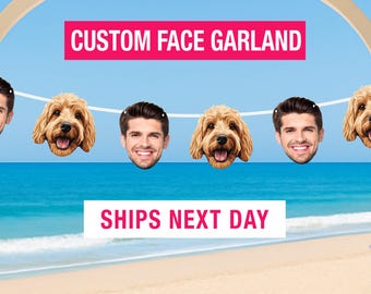 Dog Groom Face Banner Personalized Custom Face Party Decorations Garland Funny Face Bachelorette Bride Bday Decorations Big Heads Decor
