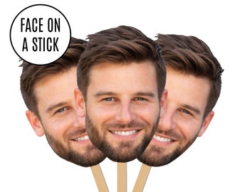 Face on A Stick Big Head Cutouts Big Head Face Fan Bachelorette Party Sports Game Birthday Party Decorations Fat Head Groom Sunkissed Party