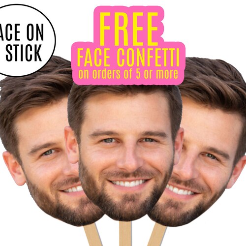 Face on A Stick Big Head Cutouts Bachelorette Party Photobooth Etsy