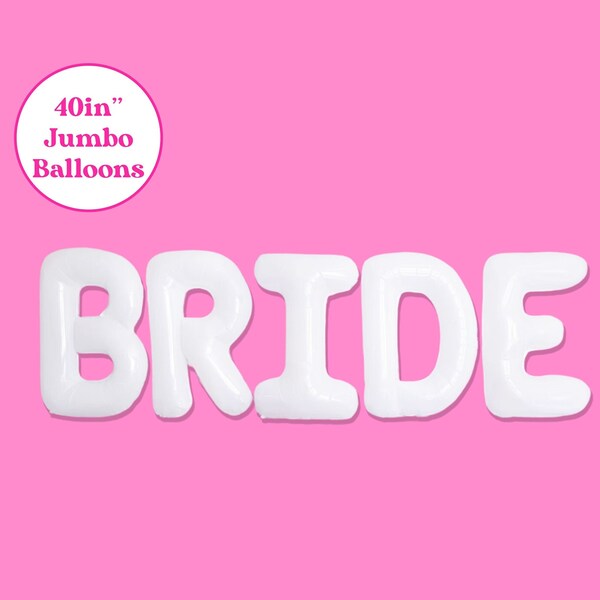 Bride Text Balloon Bachelorette Party Wedding Decorations White Silver Jumbo 40inch Bridal Photo Booth Last Disco Last Rodeo Engagement