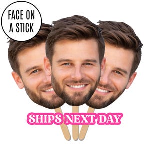 Face on A Stick Big Head Cutouts Big Head Graduation Birthday Sports Game Bride Family Gag Gift Funny Decor Fat Head Fast Shipping Sunkissed