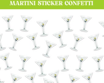 Pegatinas de Martini, Tini Bit, decoración para fiestas de cumpleaños para mayores, despedida de soltera, espresso, confeti de cumpleaños, bolsa de regalo divertida, recuerdo de fiesta de cumpleaños de dama de honor