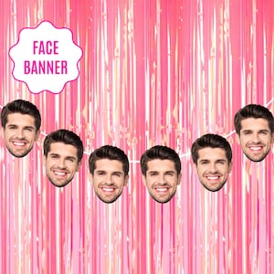 Custom Face Party Banner Decorations Funny Face Personalized Bachelorette Bday Boss Funny Decorations Kids Birthday Big Heads String Garland