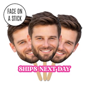 Face on A Stick Big Head Cutouts Big Head Graduation Face Fan Bachelorette Party Sports Game Birthday Decorations Fat Head Free Sunkissed