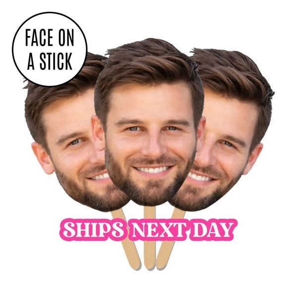 Face on A Stick Big Head Cutouts Big Head Face Fan Bachelorette Party Sports Game Graduation Birthday Decorations Fat Head Free Sunkissed
