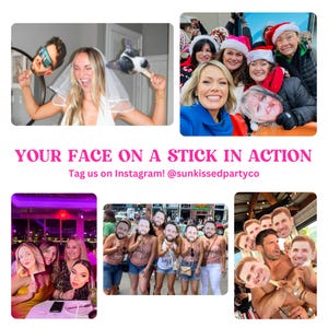 Face on A Stick Big Head Cutouts Big Head Graduation Birthday Sports Game Decorations Gag Gift Funny Decor Fat Head Marathon Sunkissed image 5