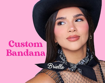 Personalized Bandana Bachelorette Outfit Western Cowgirl Disco Last Rodeo Festival Accessories Cowboy Howdy Nashville Custom Party Favors